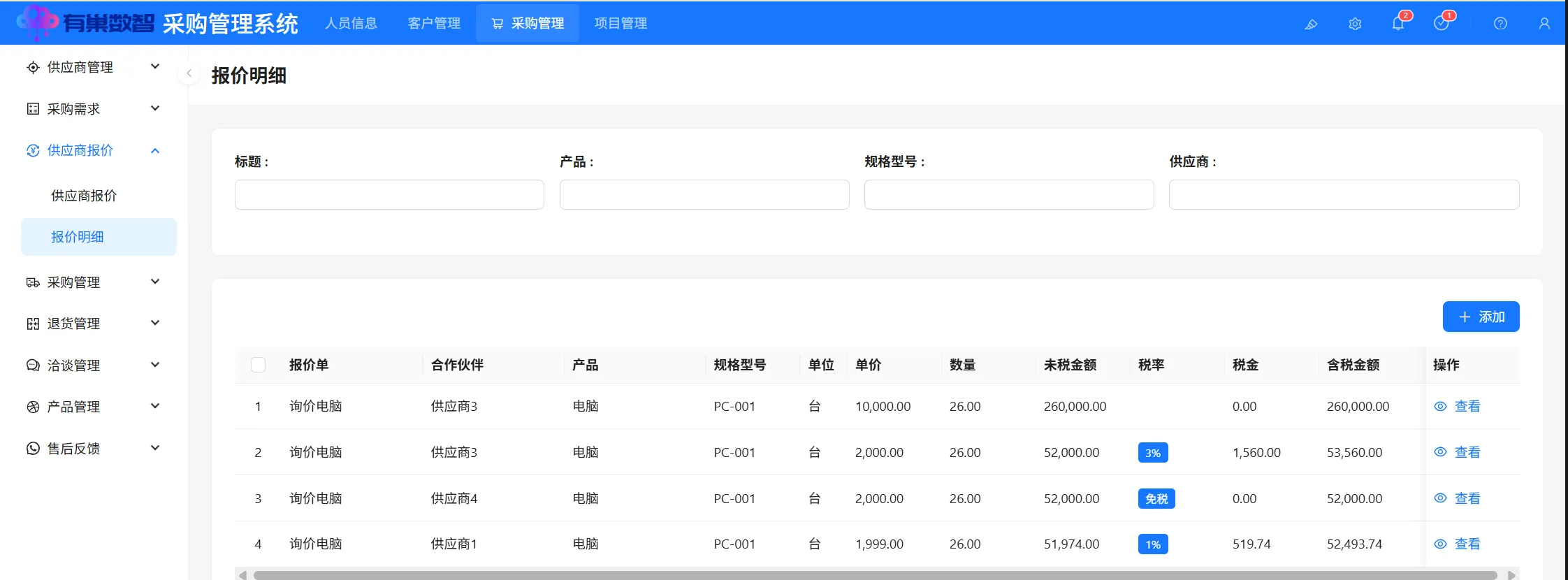 报价单明细