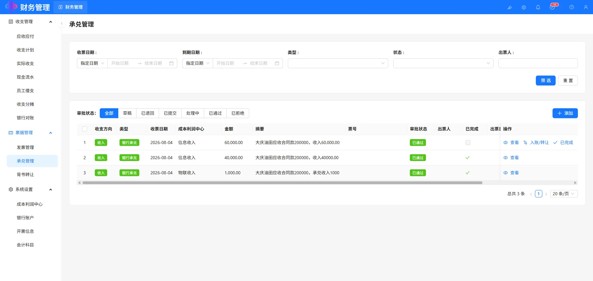 承兑管理 承兑管理