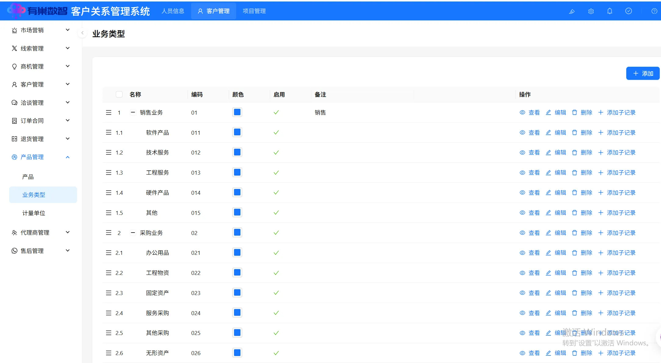 业务类型